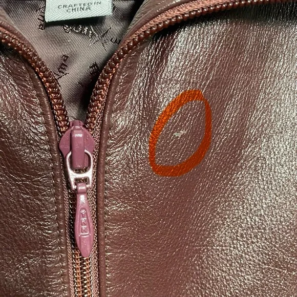 Wilson’s Leather | Burgundy Leather Zip Up Jacket - Picture 17 of 17